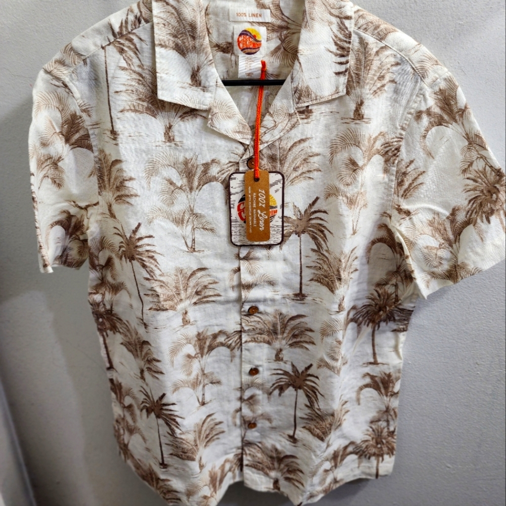 100% linen short sleeve shirt